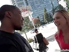 Hollie Mack meets famous black super stud at street.